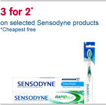 three for two on selected sensodyne products